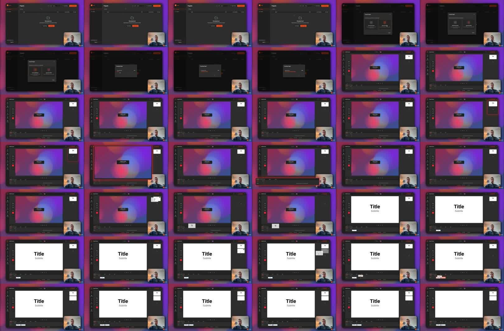 Contact sheet from the first Mont video tutorial